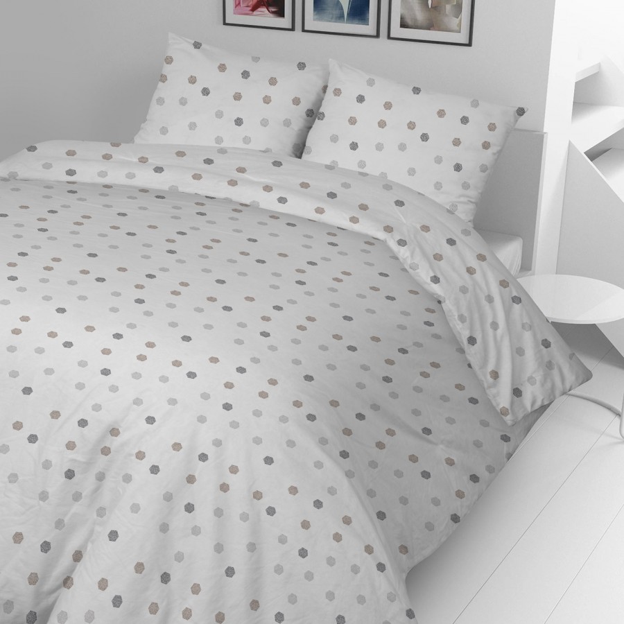 Bombažna posteljnina Svilanit Grey Dots