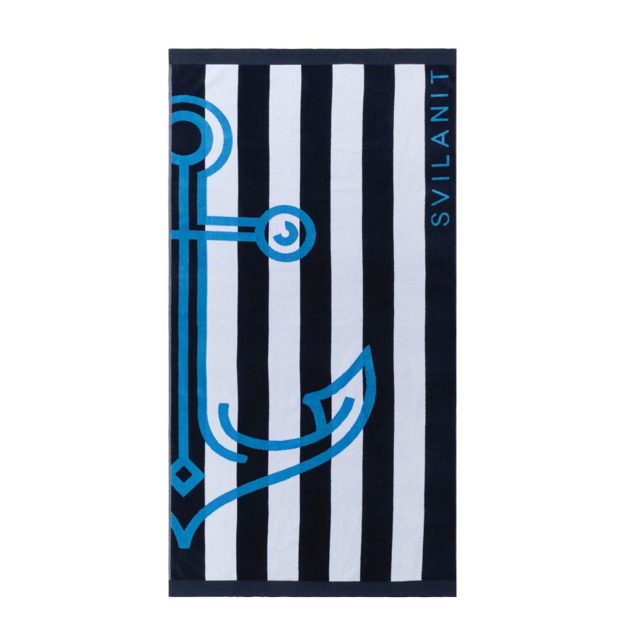 Plažna brisača Svilanit Blue Anchor, 80 x 160 cm