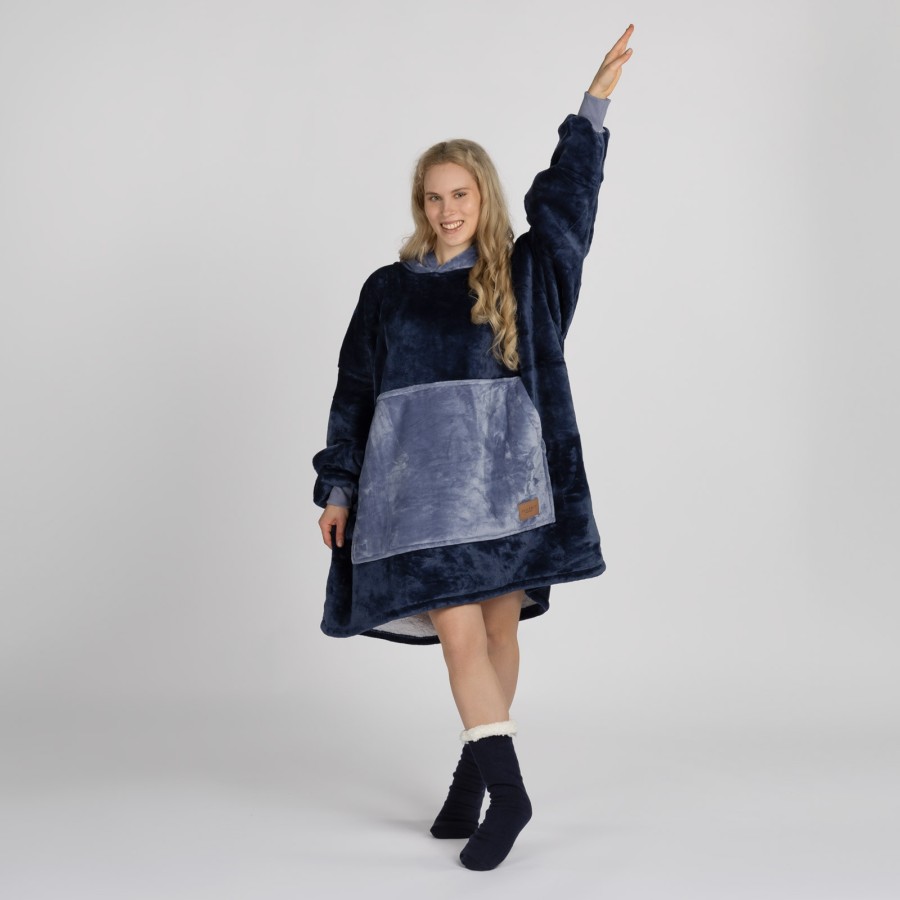 Hoodie odeja Svilanit Blue Charm + darilo: nogavice