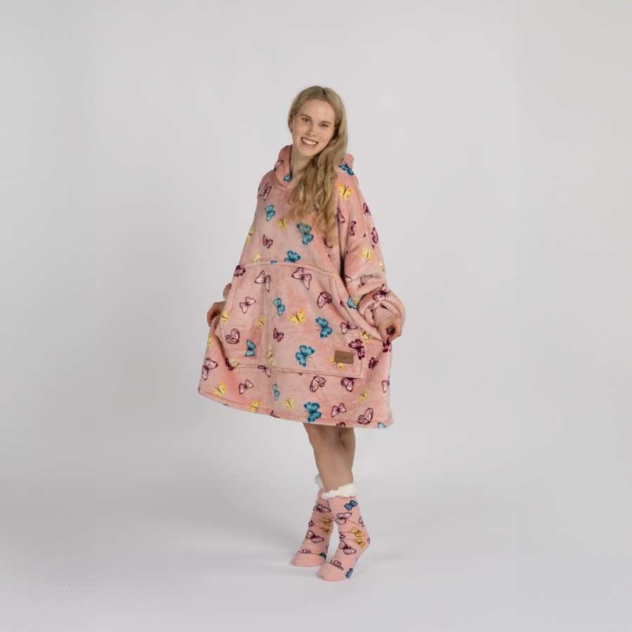 Hoodie odeja Svilanit Butterfly + darilo: nogavice