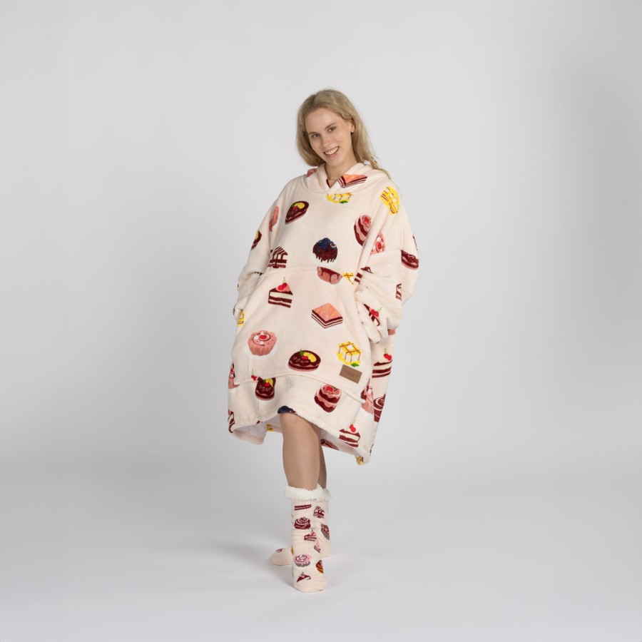 Hoodie odeja Svilanit Cake Time + darilo: nogavice
