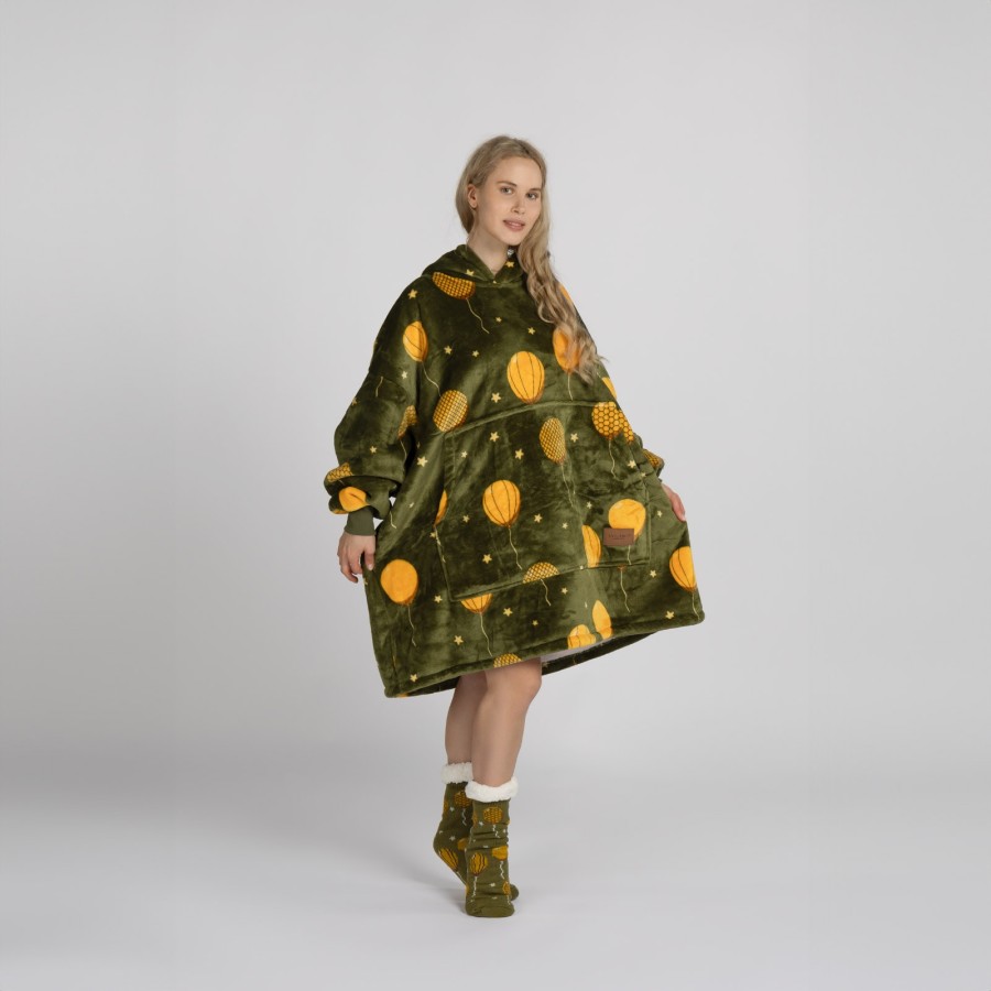 Hoodie odeja Svilanit Baloons + darilo: nogavice