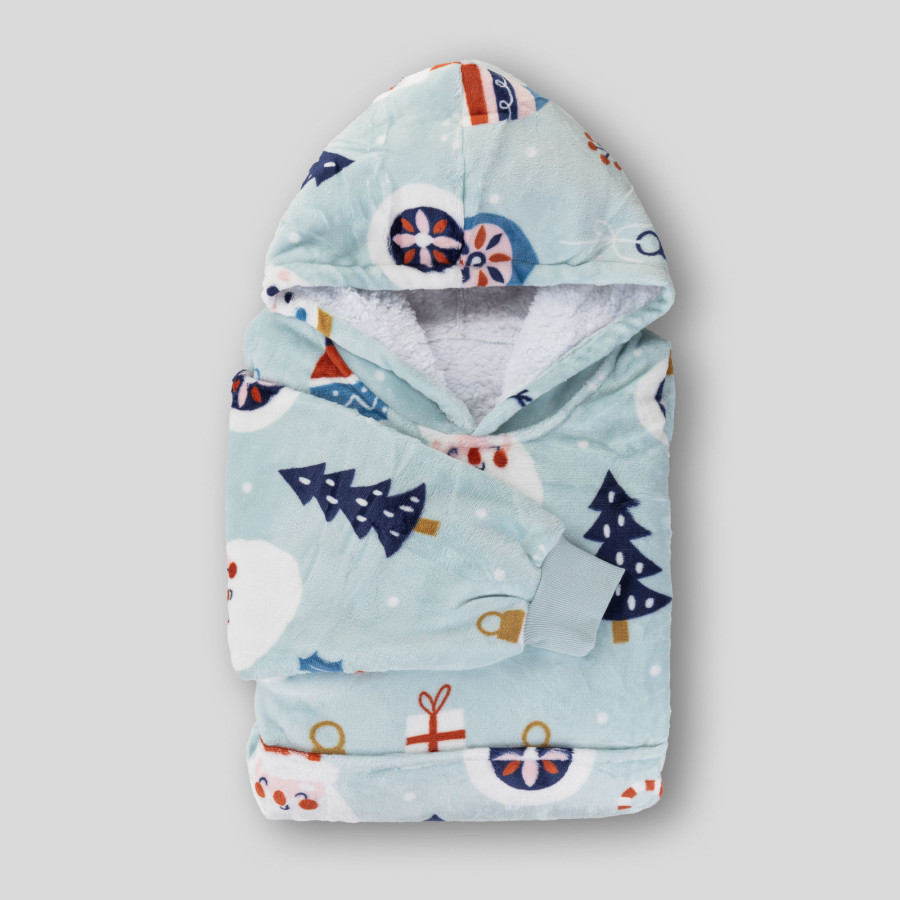 Hoodie odeja Svilanit Winter Wonderland + darilo: nogavice