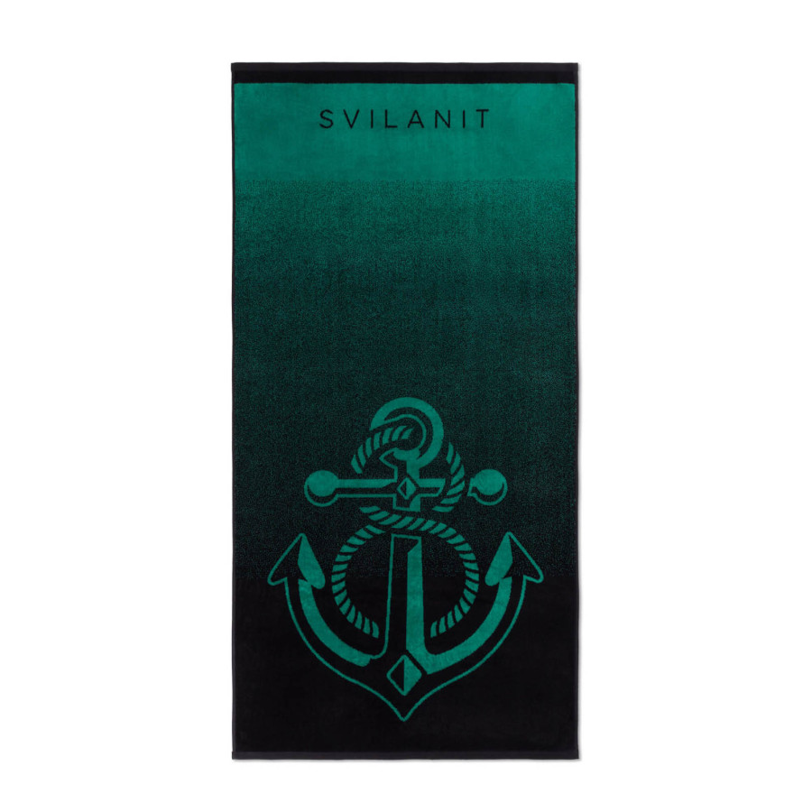 Plažna brisača Svilanit Green Anchor, 80x160 cm