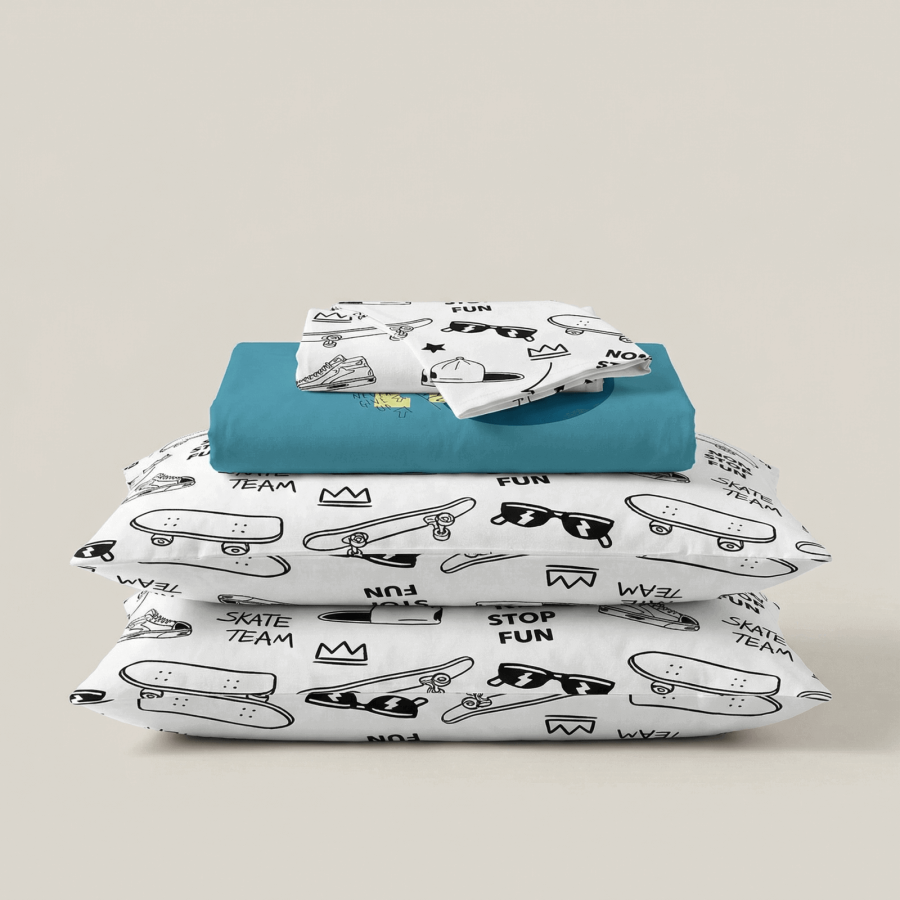 Svilanit otroška bombažna posteljnina Skate City