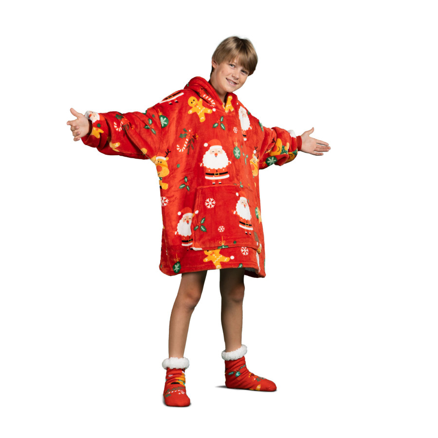 Svilanit otroška hoodie odeja Svilanit XmassJoy + darilo: nogavice
