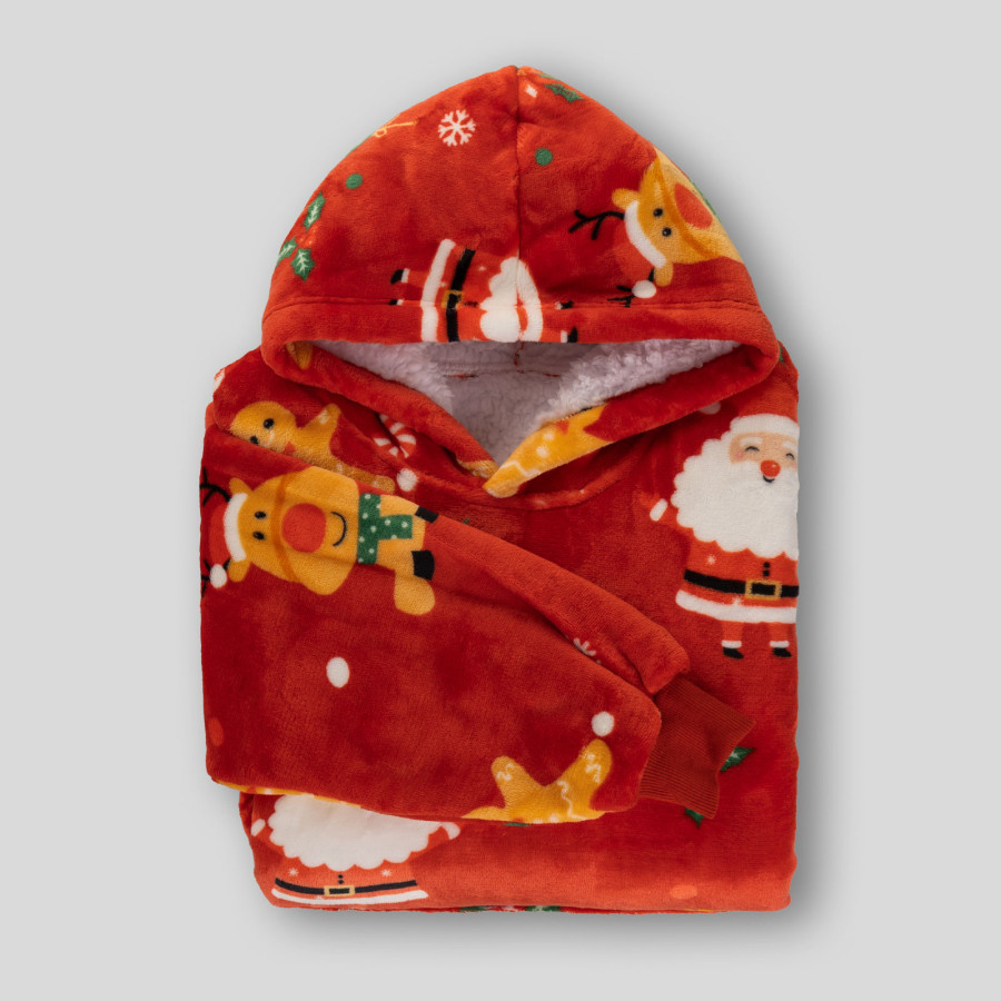 Svilanit otroška hoodie odeja XmassJoy + darilo: nogavice