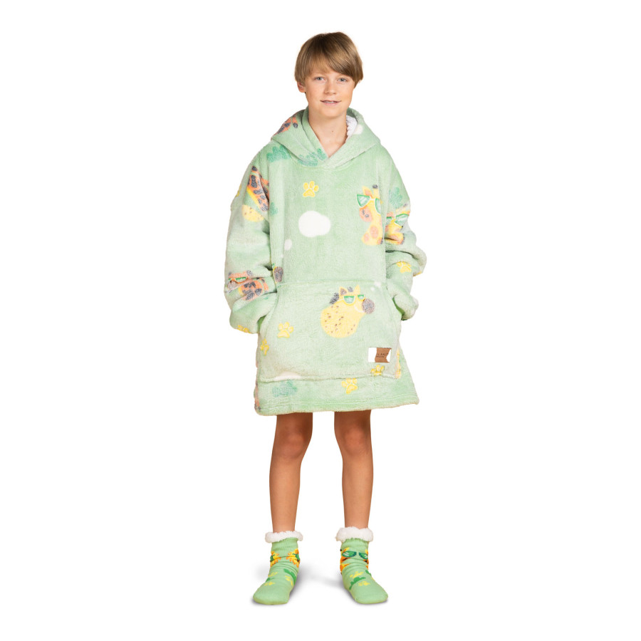 Svilanit otroška hoodie odeja  JungleCool + darilo: nogavice