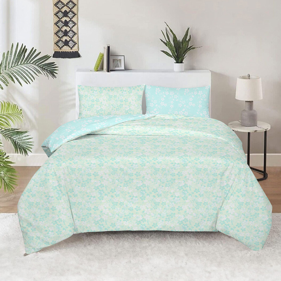 Svilanit bombažna posteljnina Mint Blossom