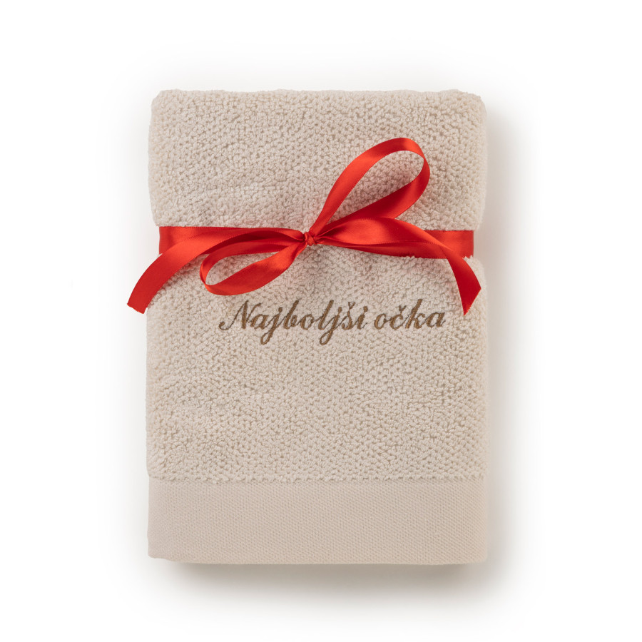 Svilanit kopalniška brisača Bamboo z vezenino – Najboljši očka