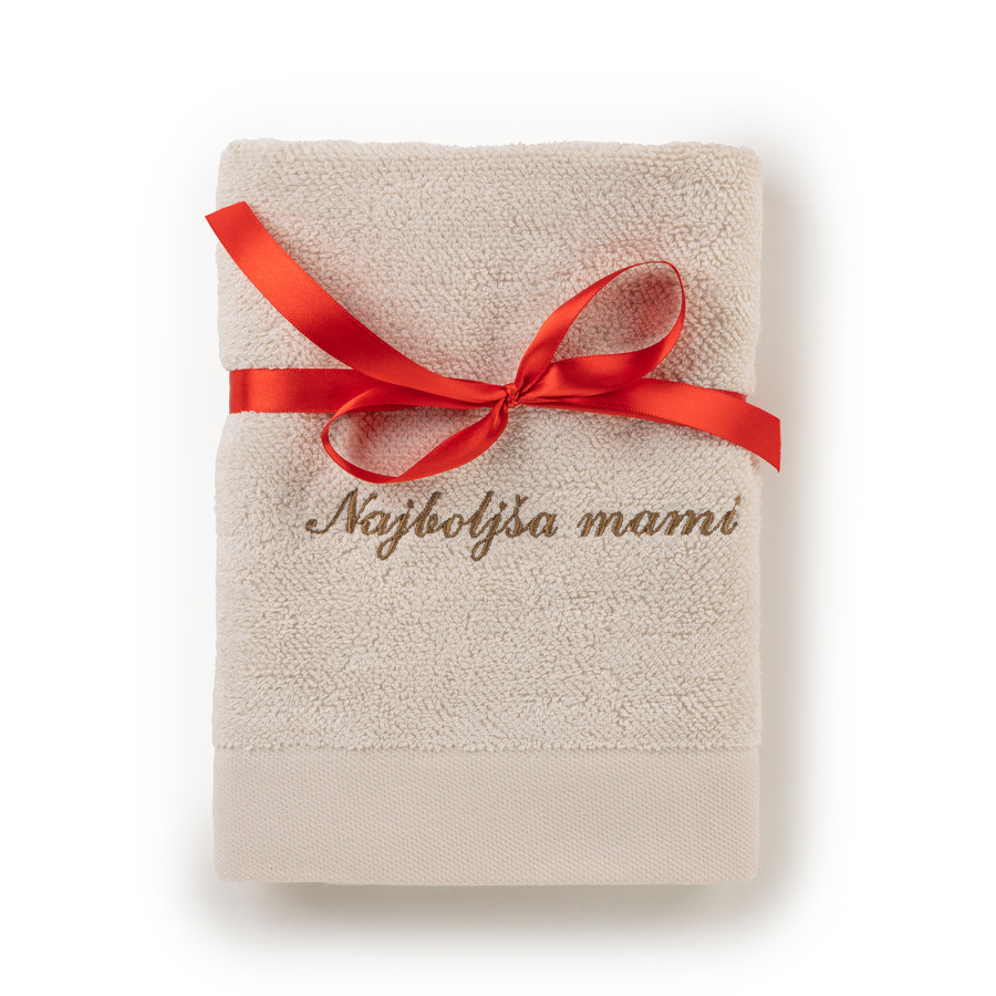 Svilanit kopalniška brisača Bamboo z vezenino – Najboljša mami