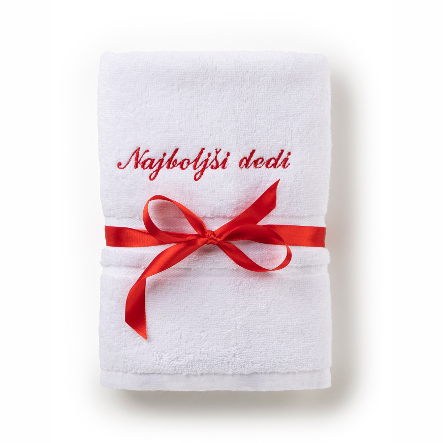 Svilanit kopalniška brisača Purity z vezenino – Najboljši dedi