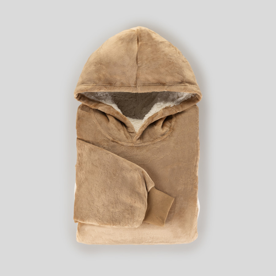 Hoodie odeja z rokavi Svilanit Ella Cacao + DARILO: nogavice