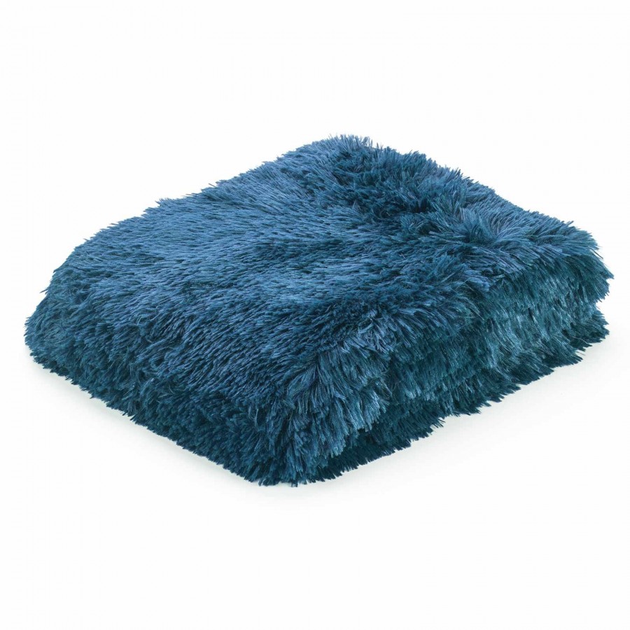 Dekorativna odeja Fluffy - modra