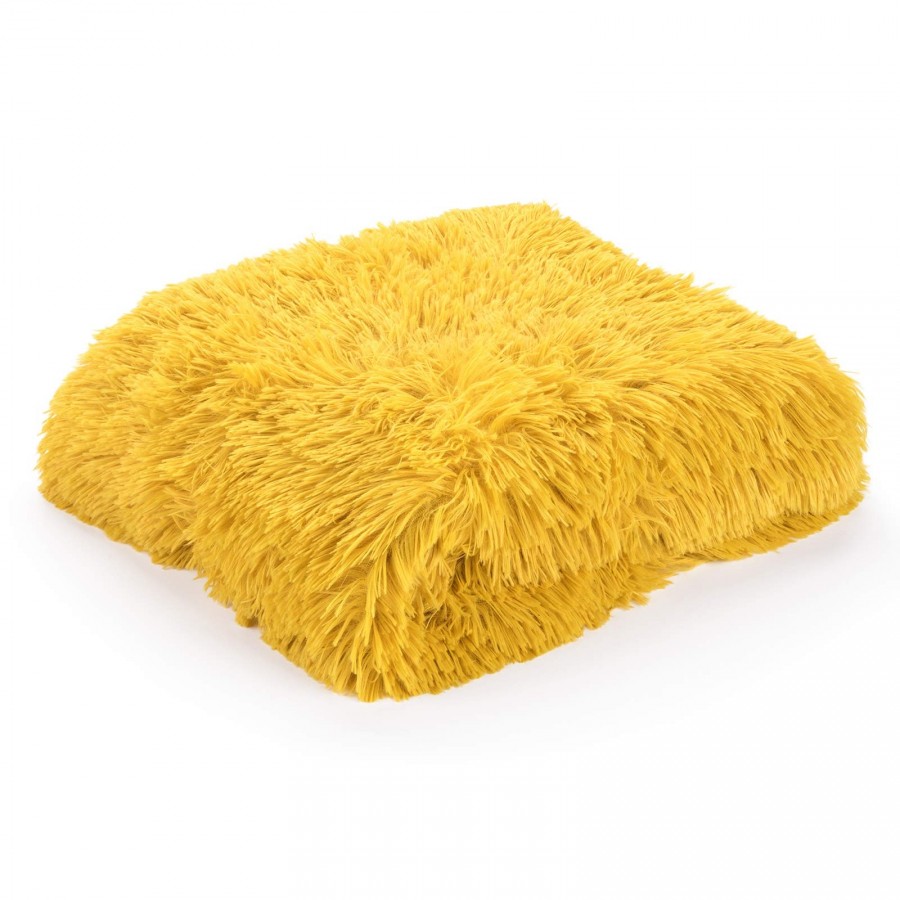 Dekorativna odeja Fluffy - rumena