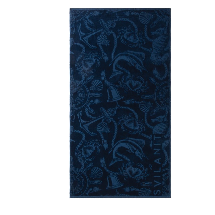 Plažna brisača Svilanit Nautilus Blue, 80 x 160 cm