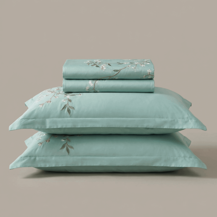 Bombažno-satenasta PREMIUM vezena posteljnina Svilanit Aleasha