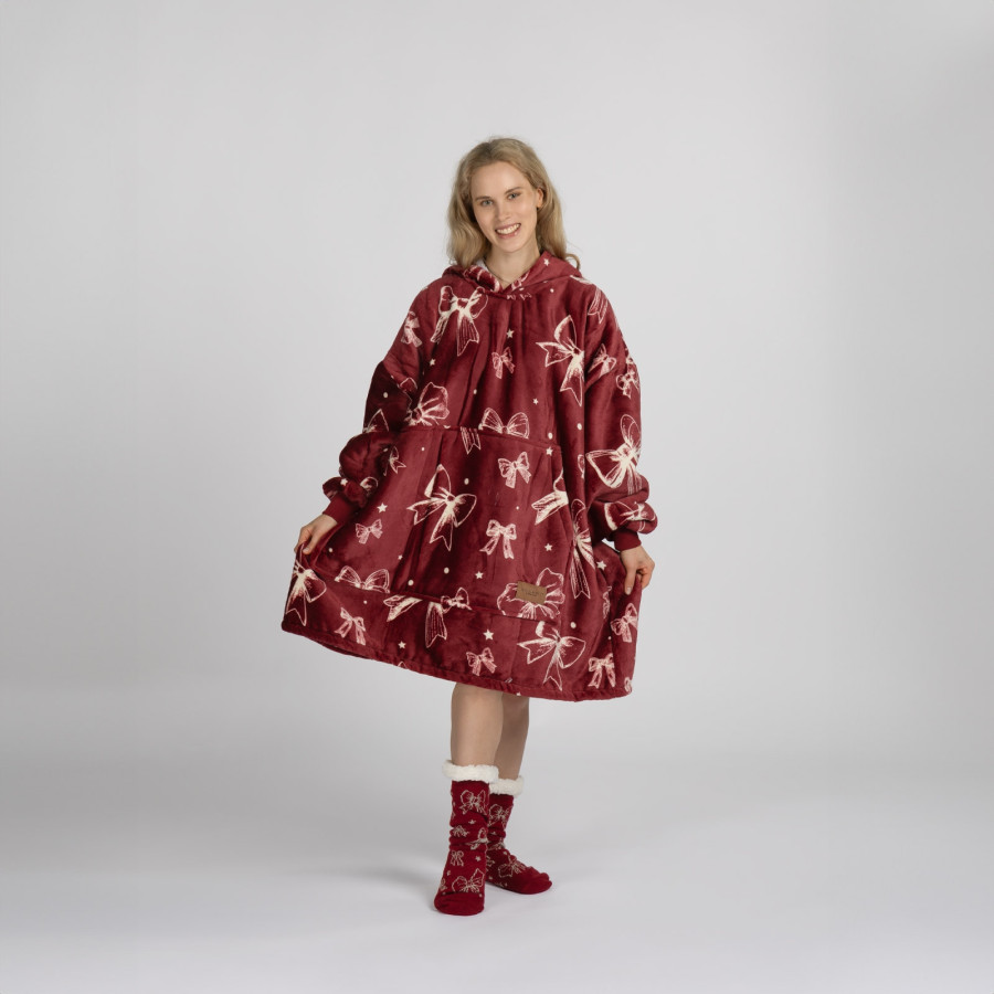 Hoodie odeja Svilanit Bow + darilo: nogavice