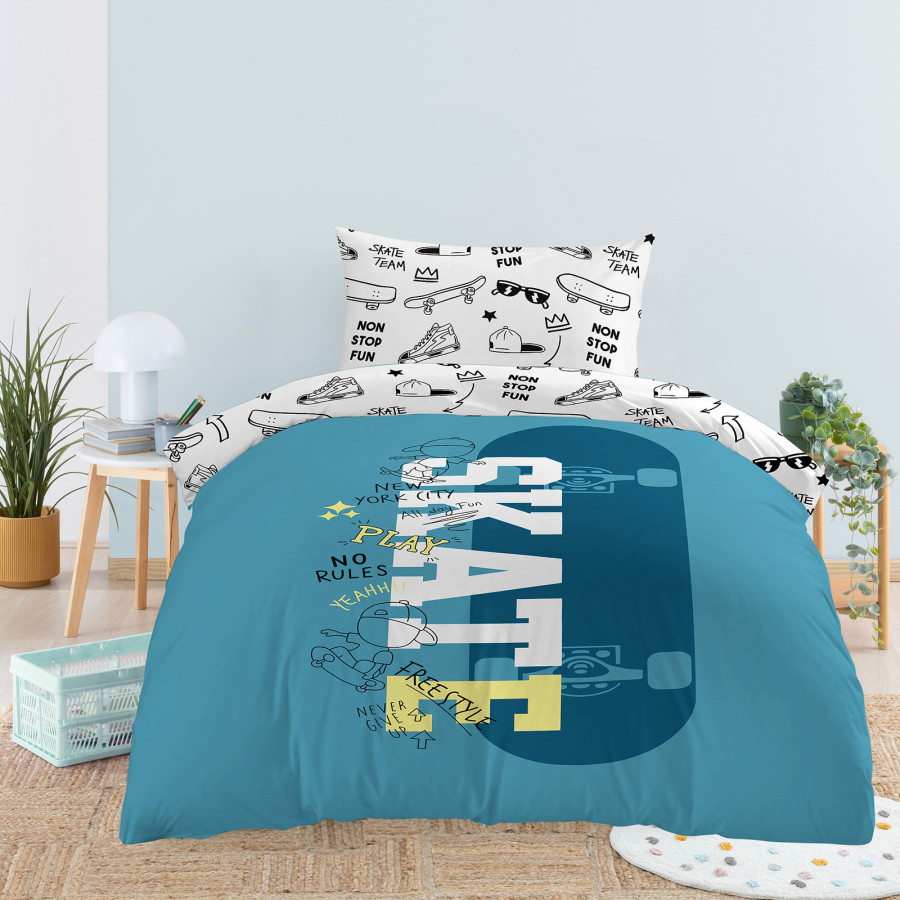 Svilanit otroška bombažna posteljnina Skate City