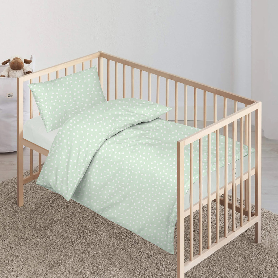 Svilanit bombažna posteljnina za malčke Dreamy Dots