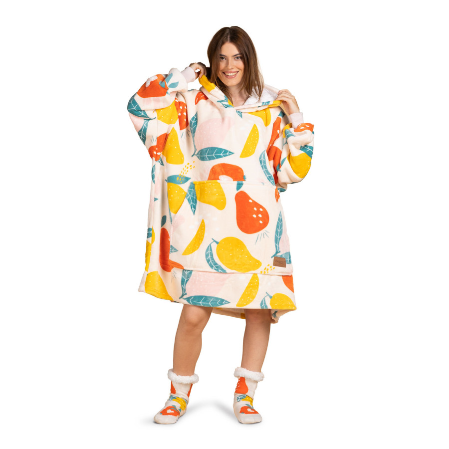 Svilanit hoodie odeja  FruityPop + darilo: nogavice