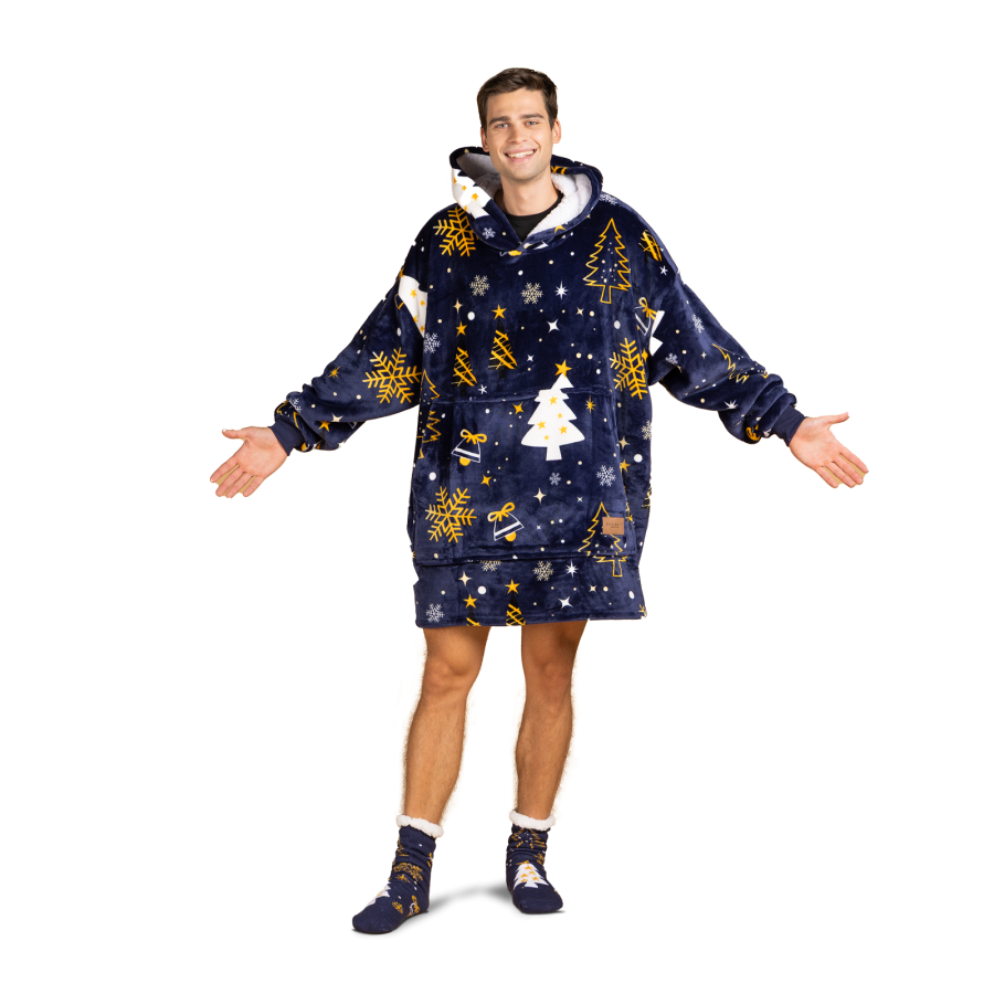 Svilanit hoodie odeja  ElegantXmass + darilo: nogavice