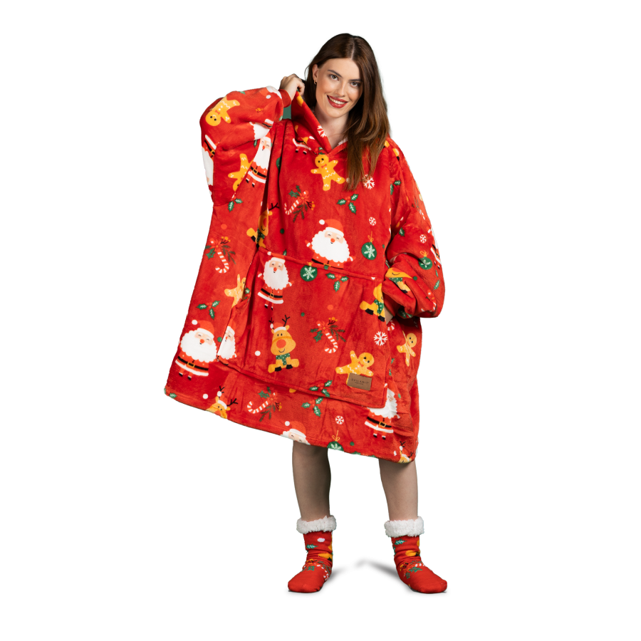 Svilanit hoodie odeja  XmassJoy + darilo: nogavice